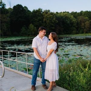 White size small dress. Wore once for engagement pictures